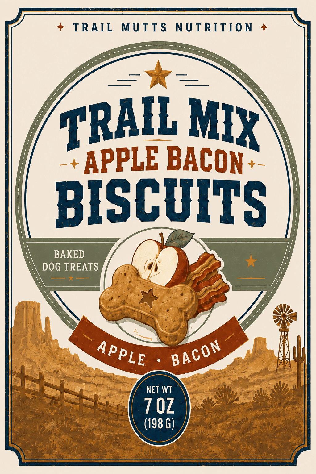 Dog Biscuits with Apple & Bacon supplied packaging concept